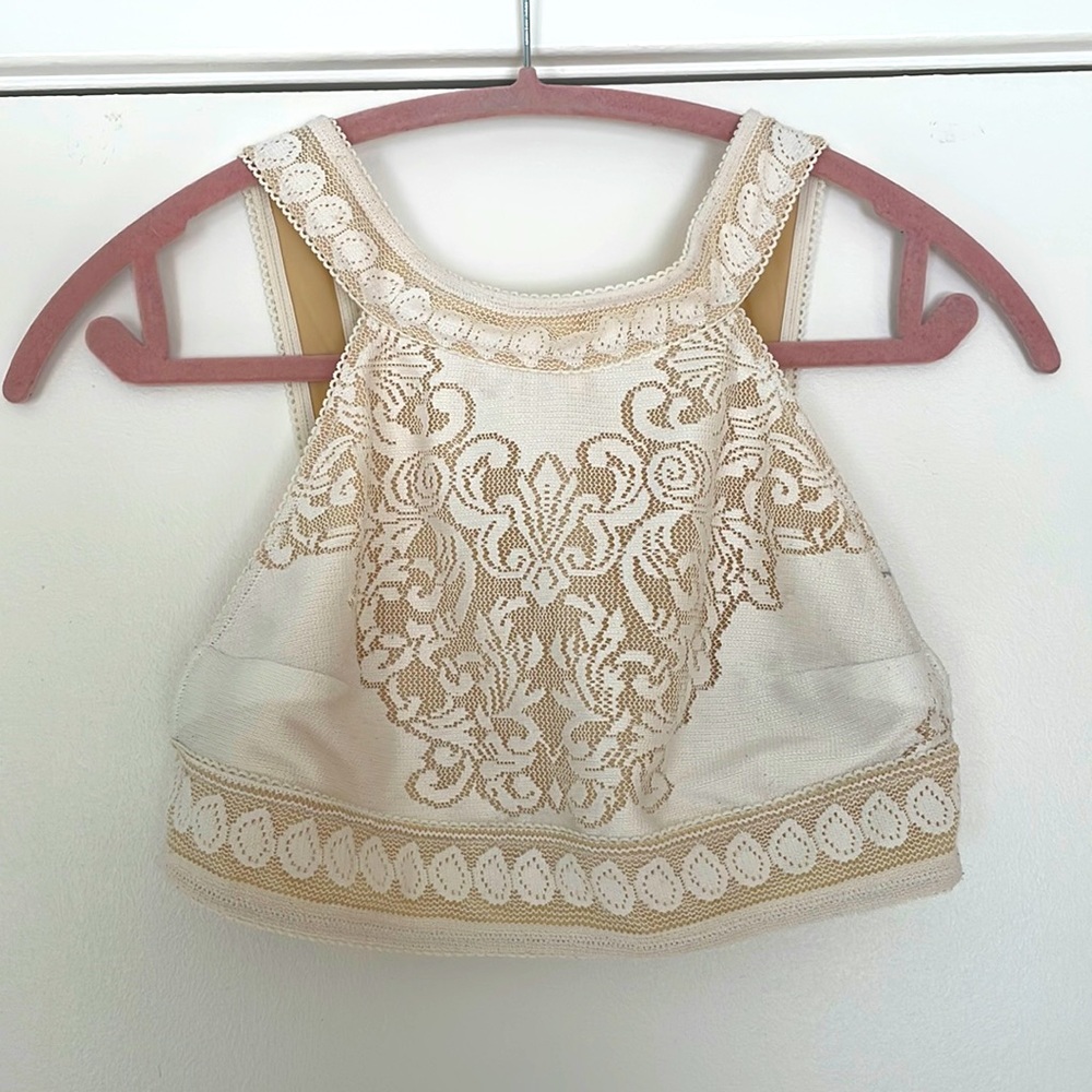 For Love & Lemons White Lace Bra / Crop Top - M